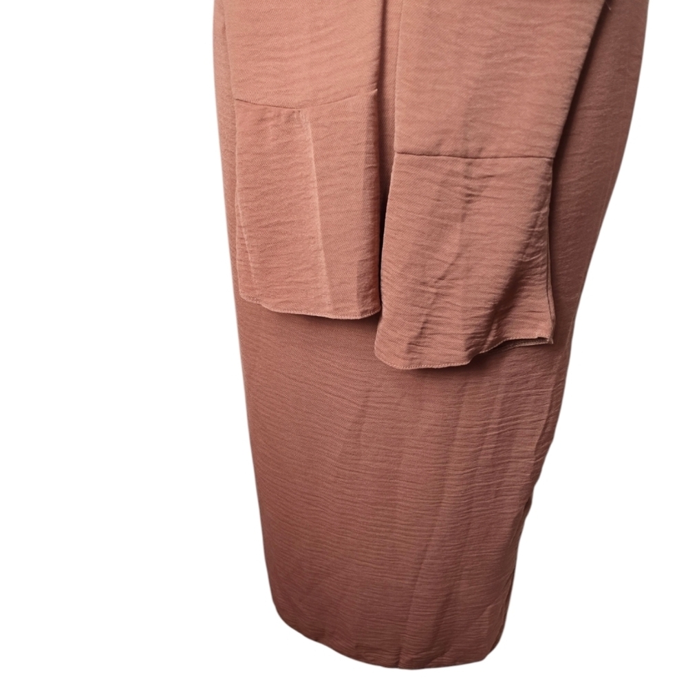NEW ASOS DESIGN Tall 70s Drape Front Wrap Antique Rose Midi Dress 4 - Picture 7 of 12
